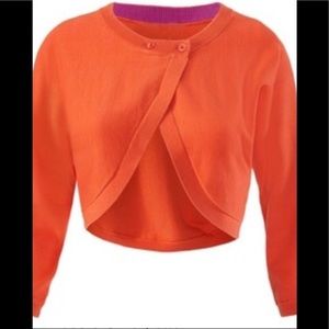Cabi EUC Piccolo Shrug orange vintage cardigan sweater size L
